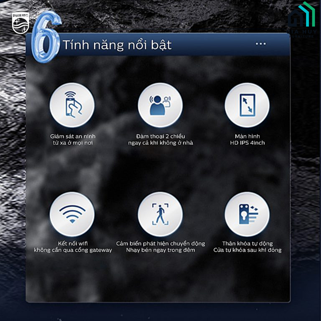 Khóa điện tử Philips Alpha - V - 5HWS (Mở cửa bằng APP Wifi thông minh)