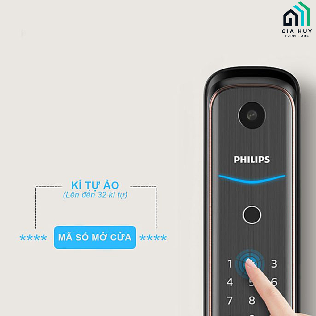 Khóa điện tử philips DDL702 - 1HWS (Mở khóa bằng APP Wifi thông minh)