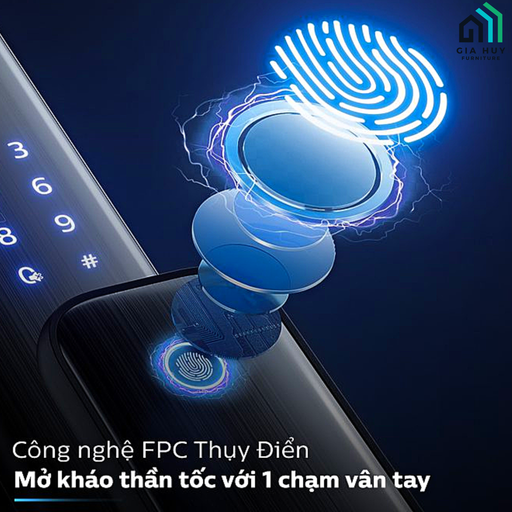 Khóa điện tử Philips Alpha - V - 5HWS (Mở cửa bằng APP Wifi thông minh)