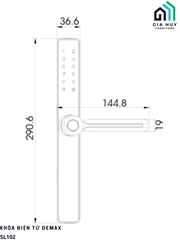 Khóa điện tử Demax SL102 (Dành cho cửa nhôm, sắt, inox, cửa nhựa)