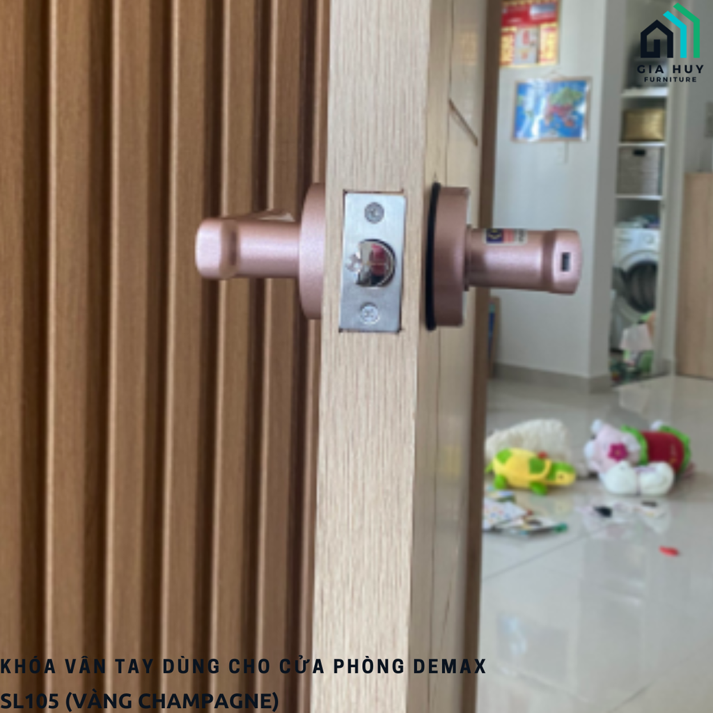 Khóa vân tay Demax SL105 / SL107 (Dùng cho cửa phòng - Hợp kim kẽm cao cấp)