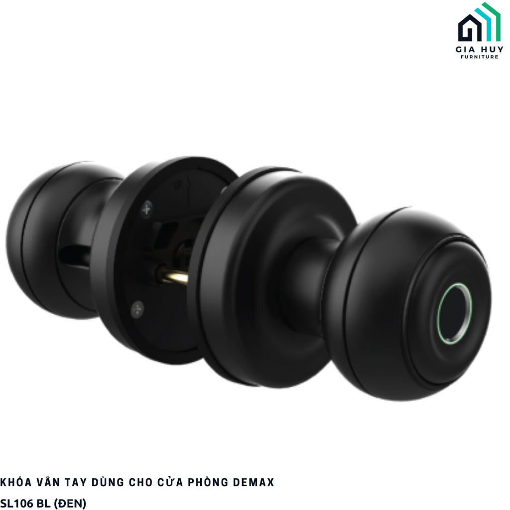 Khóa vân tay Demax SL106 SV / SL106 BL (Dùng cho cửa phòng - Mở khóa bằng Bluetooth thông minh)