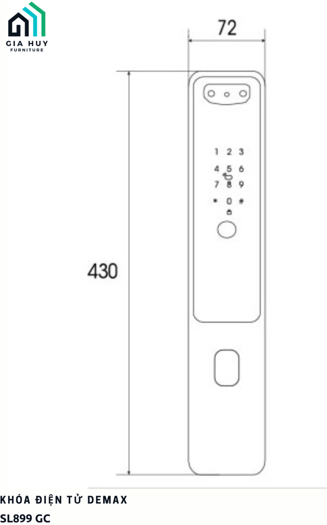 Khóa điện tử Demax SL899 GC mở khóa bằng APP điện thoại thông minh