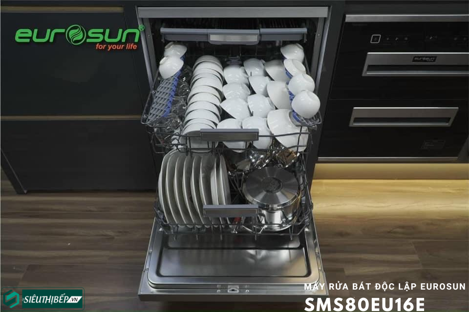 Máy rửa bát Eurosun SMS80EU16E Công nghệ Sấy Turbo Fan Dry (Turkey)