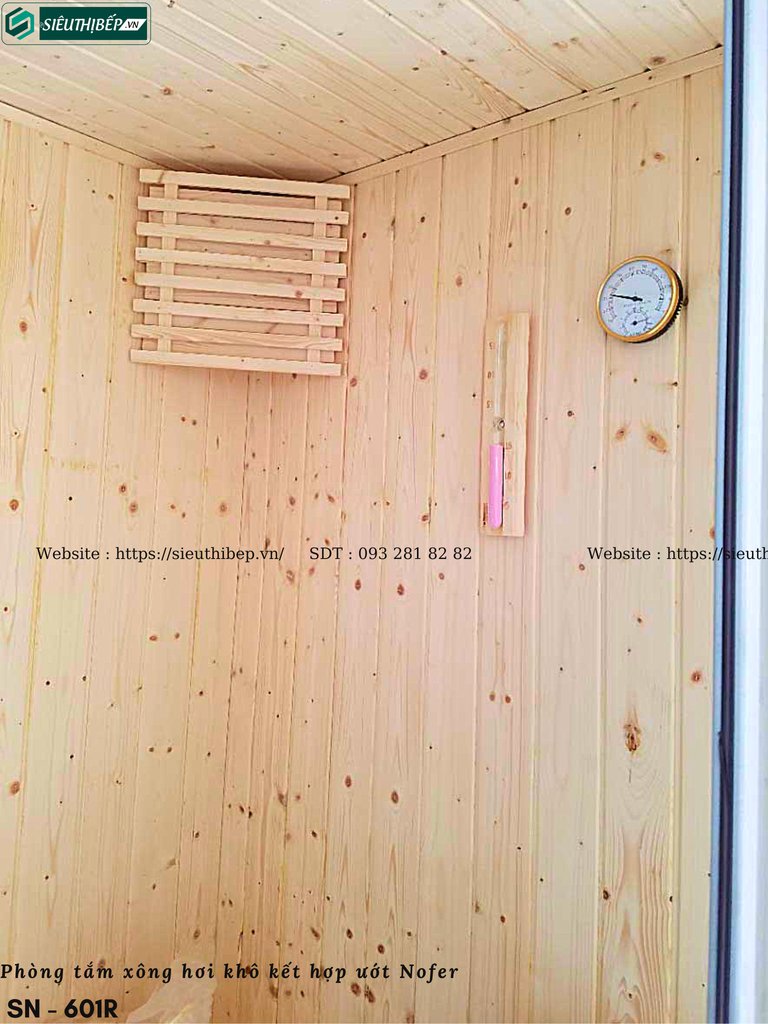 Phòng tắm xông hơi khô kết hợp ướt Nofer SN - 601R (Công nghệ Châu Âu)