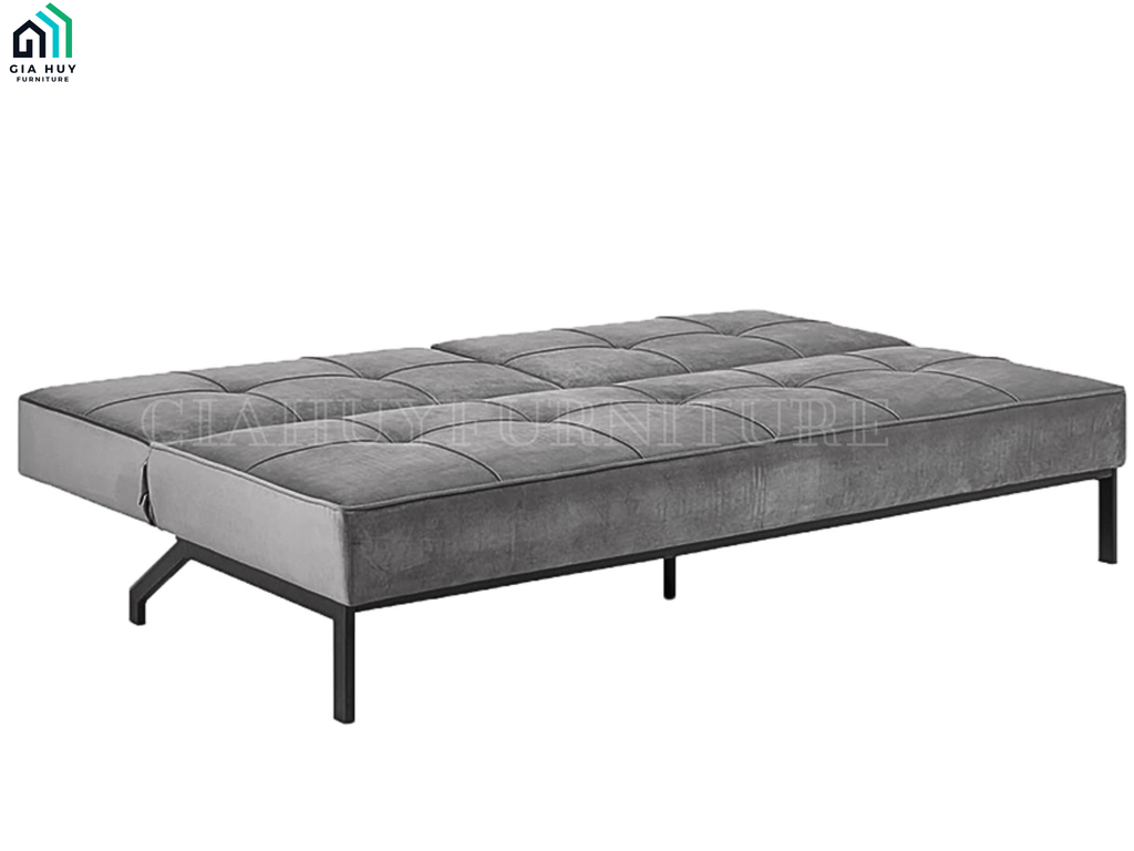 Bộ Sofa giường PERUGIA (Vải Enjoy / PU , Màu xám đậm / Màu đen)