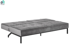 Bộ Sofa giường PERUGIA (Vải Enjoy / PU , Màu xám đậm / Màu đen)