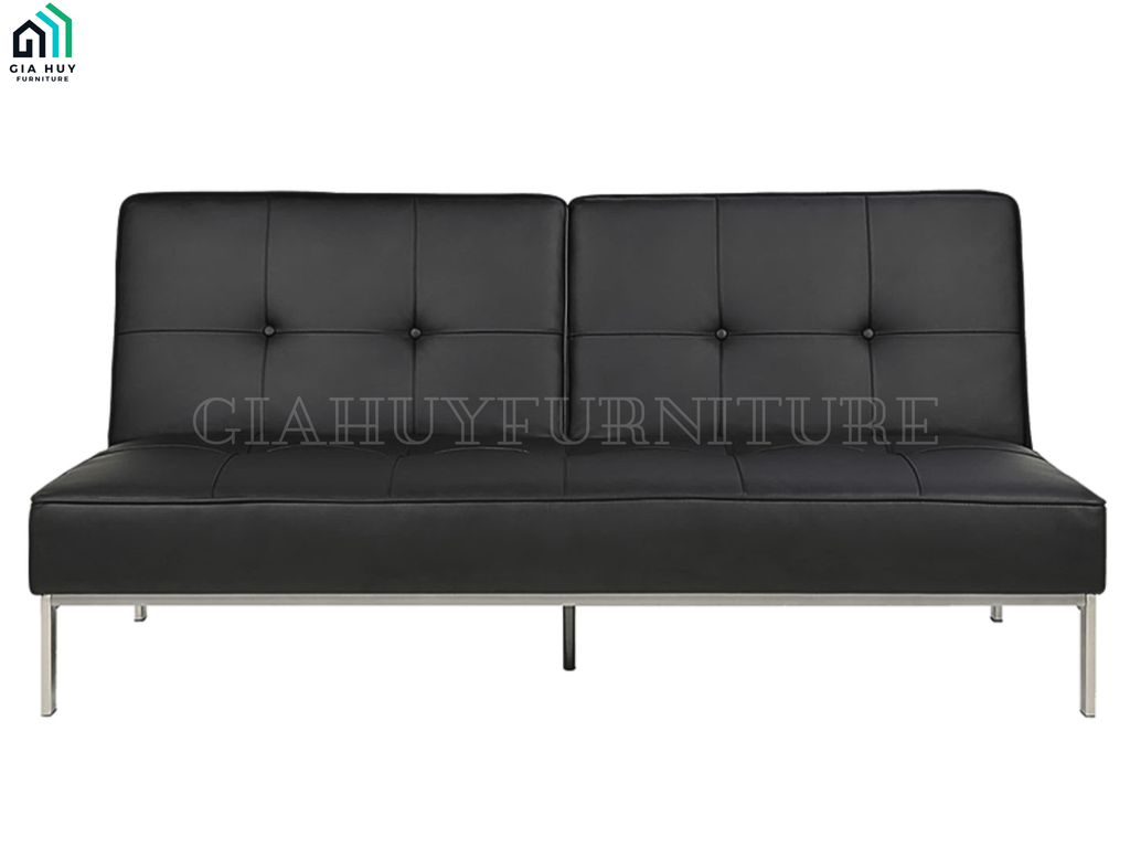 Bộ Sofa giường PERUGIA (Vải Enjoy / PU , Màu xám đậm / Màu đen)