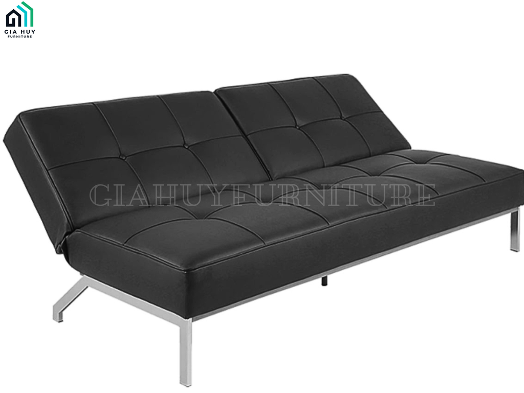 Bộ Sofa giường PERUGIA (Vải Enjoy / PU , Màu xám đậm / Màu đen)