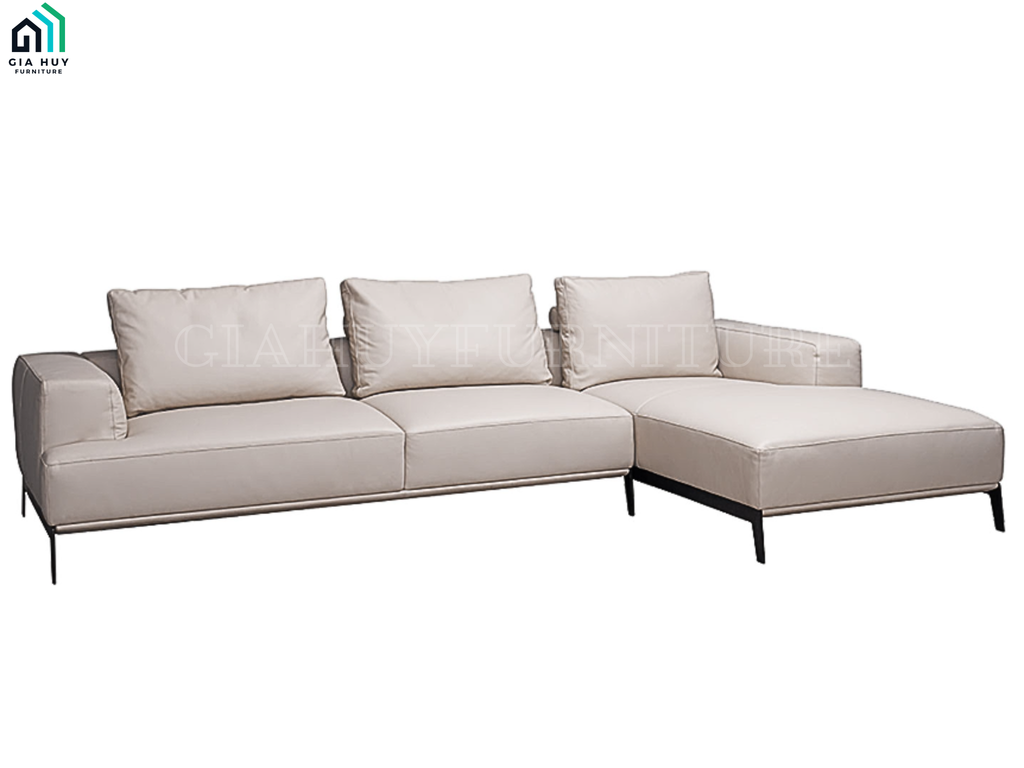 Bộ Sofa HORSENS (Góc phải / Góc trái - Da France, Màu kem / Màu nâu)