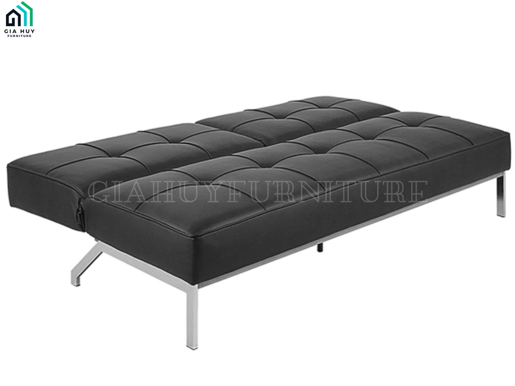 Bộ Sofa giường PERUGIA (Vải Enjoy / PU , Màu xám đậm / Màu đen)