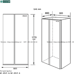 Tủ lạnh Spelier SP - 570 IT - S / SP - 570 IT - B (Side by side 2 cánh - 547 Lít)