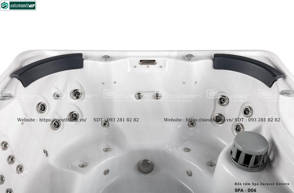 Bồn tắm Spa Jacuzzi Govern SPA - 006 (Bồn Massage,sục khí,hệ thống lọc,máy gia nhiệt)