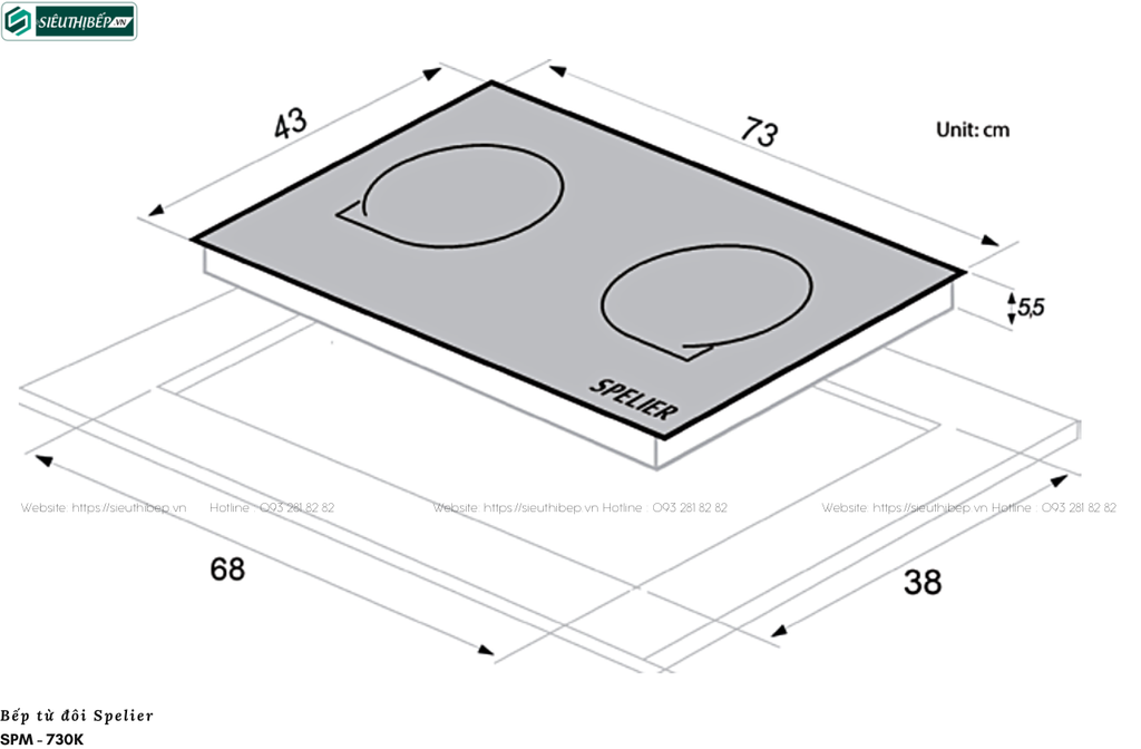 Bếp từ đôi Spelier SPM - 730K (Made in Malaysia)