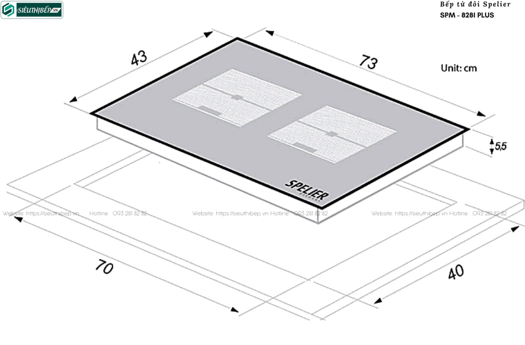 Bếp từ đôi Spelier SPM - 828I PLUS (Made in Malaysia)
