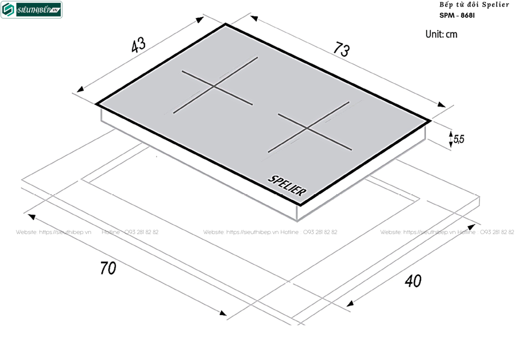 Bếp từ đôi Spelier SPM - 868I (Made in Malaysia)