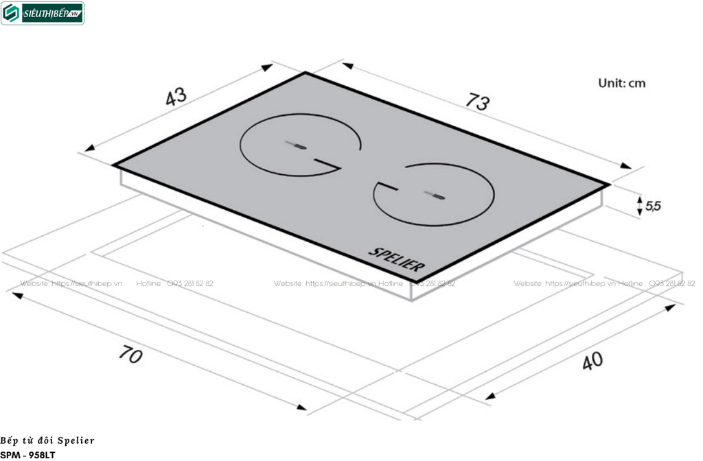 Bếp từ đôi Spelier SPM - 958LT (Made in Malaysia)