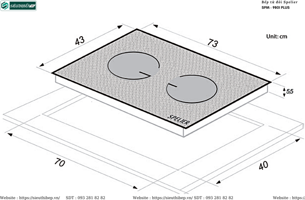 Bếp từ đôi Spelier SPM - 980I PLUS (Made in Malaysia)