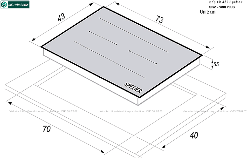 Bếp từ đôi Spelier SPM - 988I PLUS (Made in Malaysia)