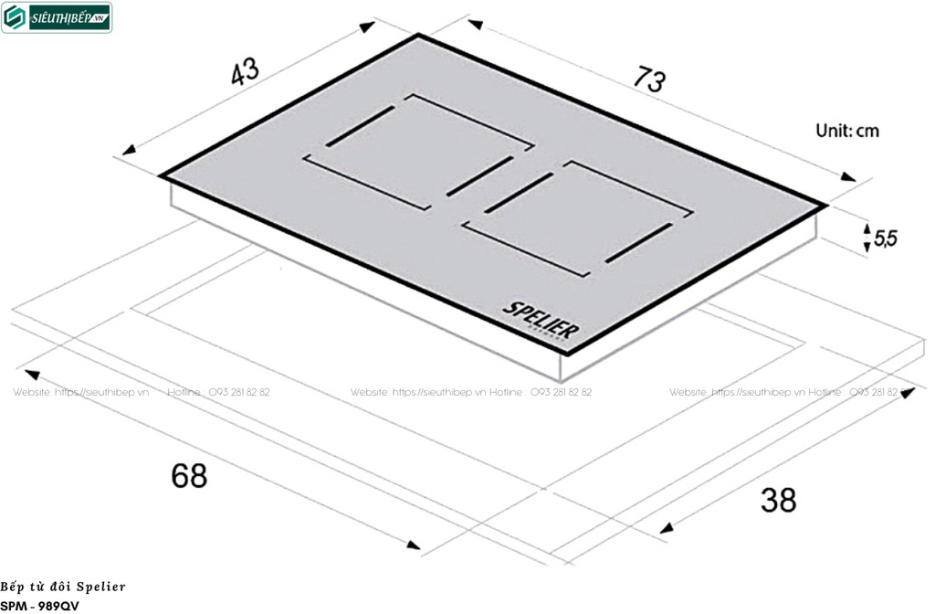 Bếp từ đôi Spelier SPM - 989QV (Made in Malaysia)