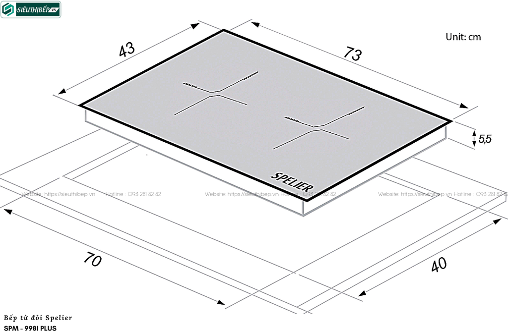 Bếp từ đôi Spelier SPM - 998I PLUS (Made in Malaysia)