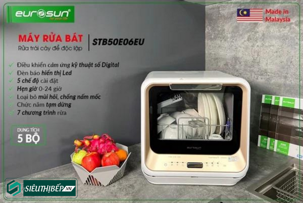 Máy rửa bát Eurosun STB 50E06EU (Rửa bát - rửa trái cây) độc lập