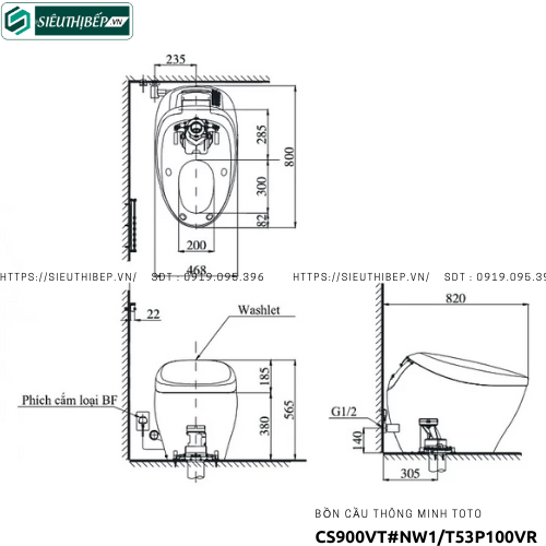 Bồn cầu thông minh TOTO CS900VT#NW1/T53P100VR - NEOREST NX I