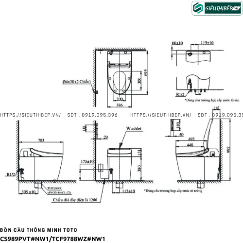 Bồn cầu thông minh TOTO CS989PVT#NW1/TCF9788WZ#NW1 - NEOREST AH (220V)