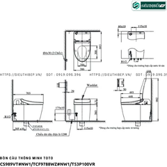 Bồn cầu thông minh TOTO CS989VT#NW1/TCF9788WZ#NW1/T53P100VR - NEOREST AH (220V)