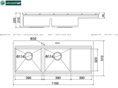 Chậu rửa bát Malloca Slide MS 1162R (2 hộc đều, 1 bàn chờ)