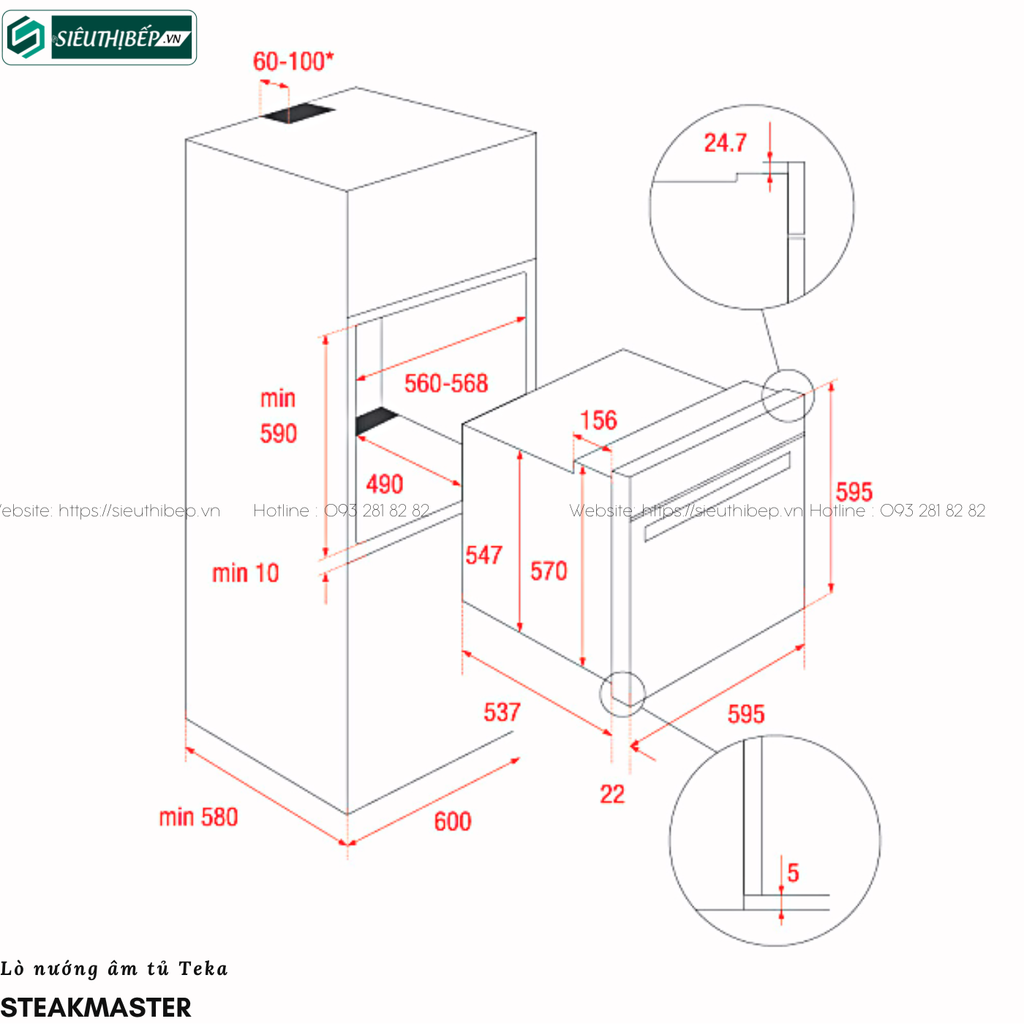 Lò nướng Teka STEAKMASTER ( 71 Lít -  Âm tủ)