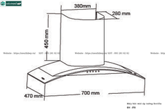 Máy hút mùi Sevilla SV - 170 (Áp tường - Kính cong)