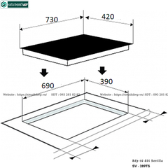 Bếp kết hợp Sevilla SV - 289TS (Từ kết hợp điện 2 vùng nấu - Inverter tiết kiệm điện năng)