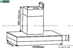 Máy hút mùi Sevilla SV - 70T2B / SV - 90T2B (Áp tường - Chữ T)