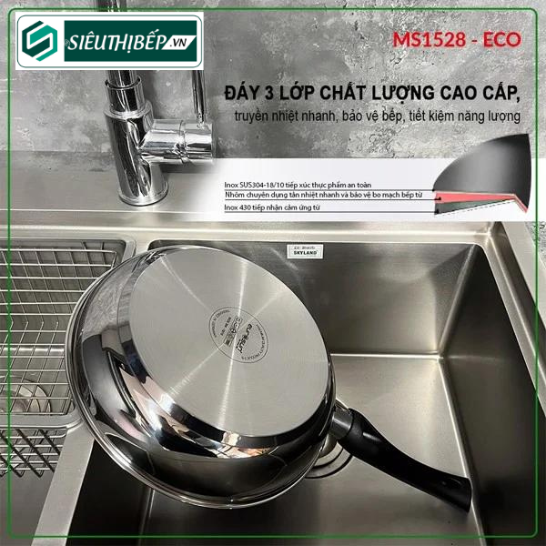 Chảo Eurosun MS1526 - Eco / MS1528 - Eco/ MS1530 - Eco (chống dính inox 304)