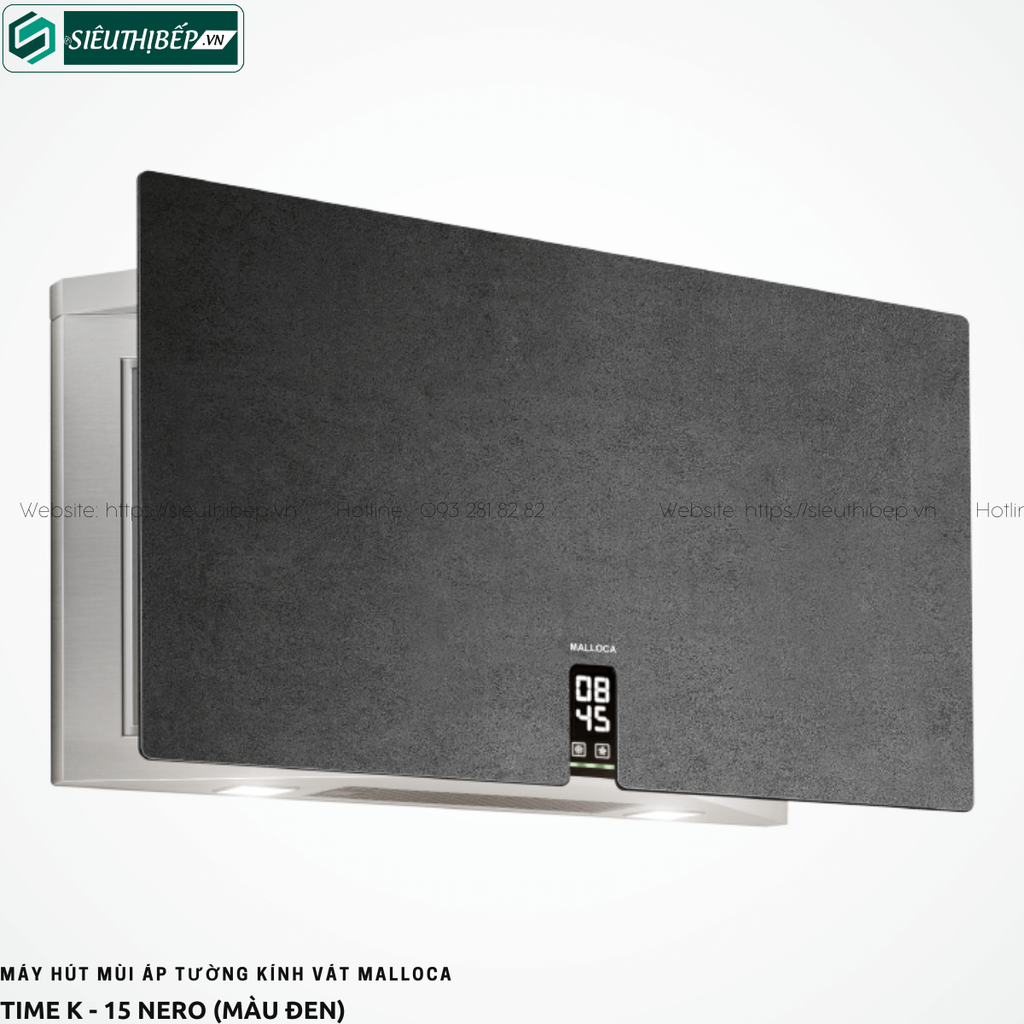 Máy hút mùi Malloca TIME K - 16 BRUNO / TIME K - 15 NERO (Áp tường - Kính vát)