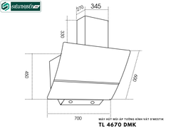 Máy hút mùi D'mestik TL 4670 DMK (Áp tường kính vát)