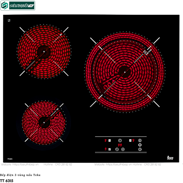Bếp điện Teka TT 6315 (3 vùng nấu - Made in Turkey)