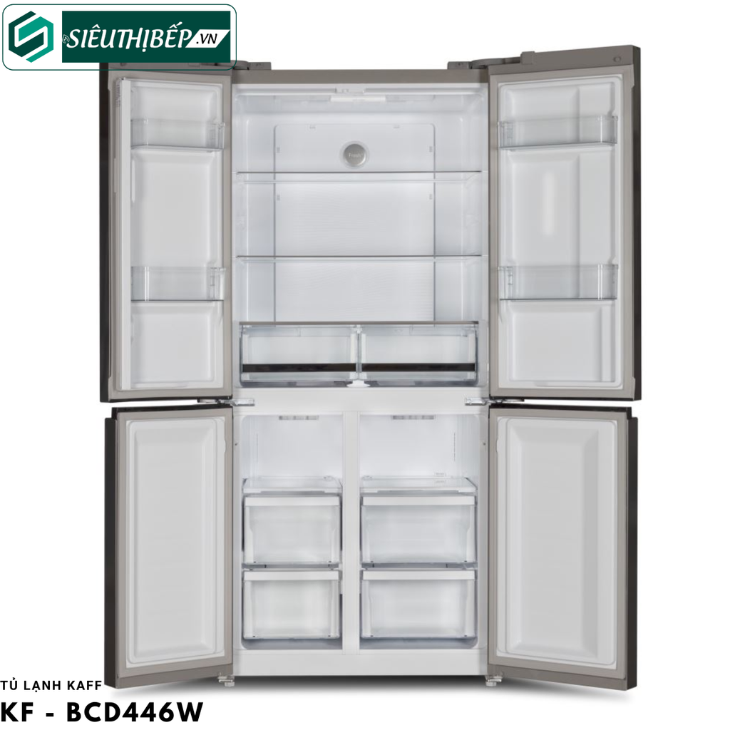 Tủ lạnh Side By Side Kaff KF - BCD 446W (Side By Side 4 cánh mở trên - 446 Lít)
