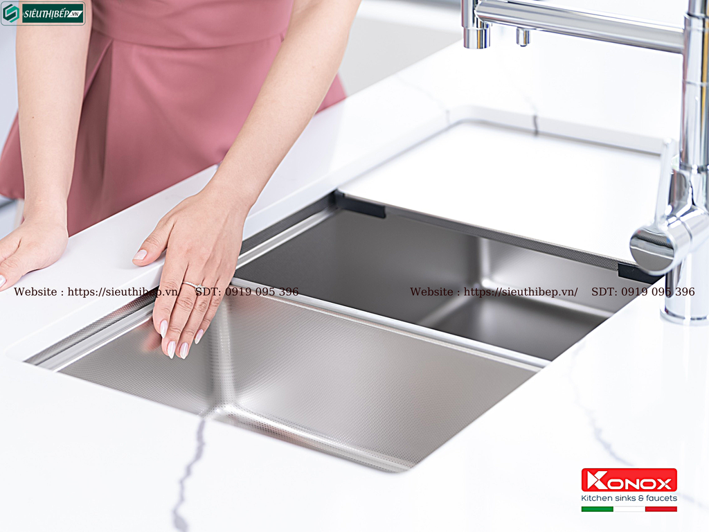 Chậu rửa bát inox Konox KN 8146SU Dekor - Basic (1 hộc - lắp âm)