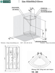 Phòng tắm xông hơi ướt Nofer VS - 201 (Công nghệ Châu Âu)