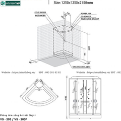 Phòng tắm xông hơi ướt Nofer VS - 203 / VS - 203P (Công nghệ Châu Âu)