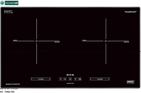 Bếp từ đôi Giovani GC - 73026 TSC (Made in Germany)
