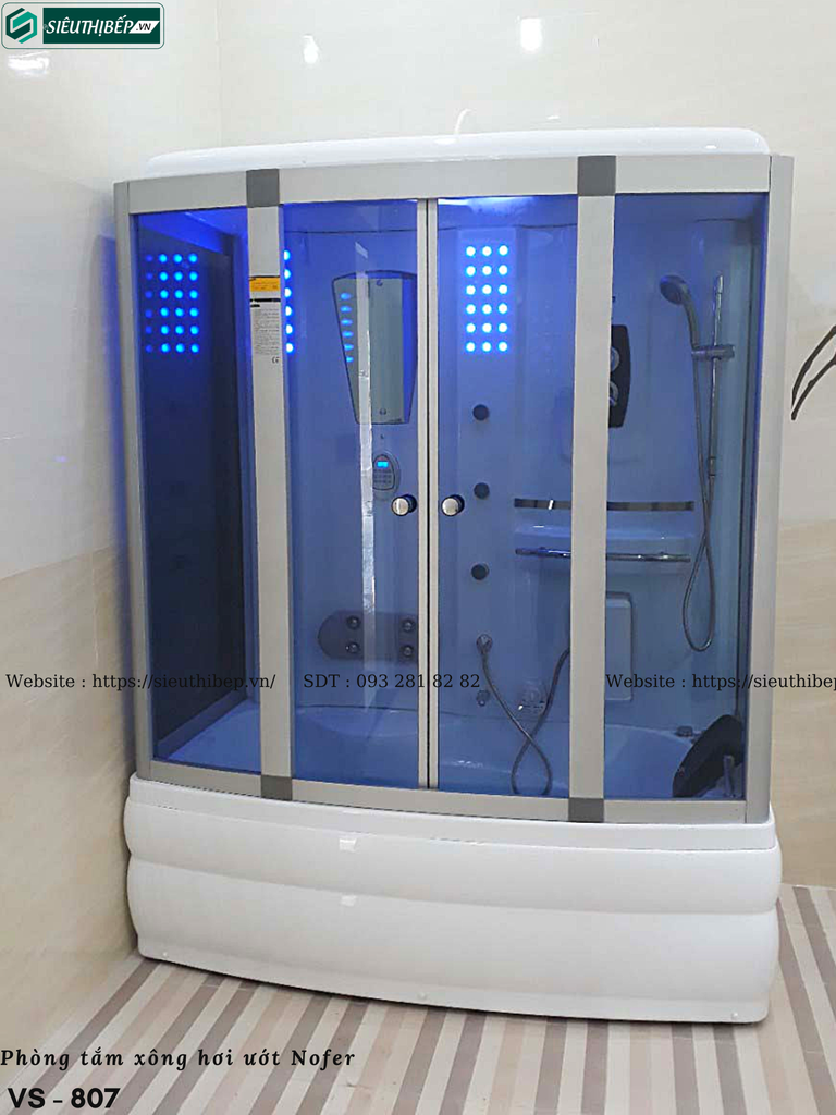 Phòng tắm xông hơi ướt Nofer VS - 807 (Công nghệ Châu Âu)