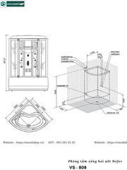 Phòng tắm xông hơi ướt Nofer VS - 808 (Công nghệ Châu Âu)