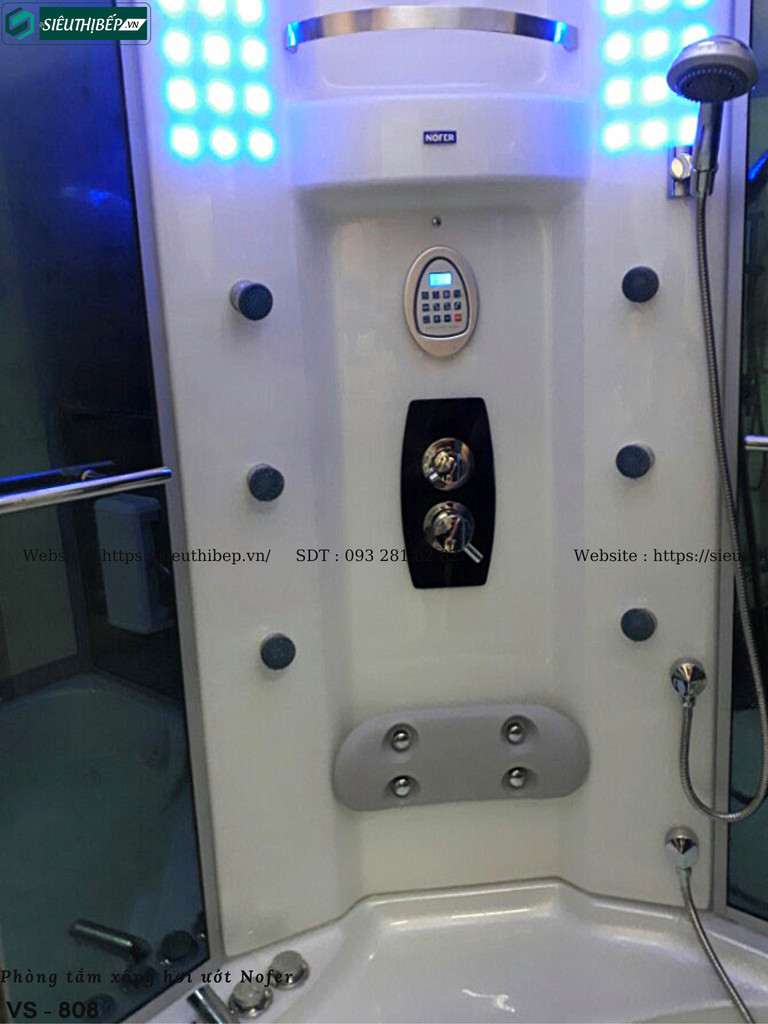 Phòng tắm xông hơi ướt Nofer VS - 808 (Công nghệ Châu Âu)