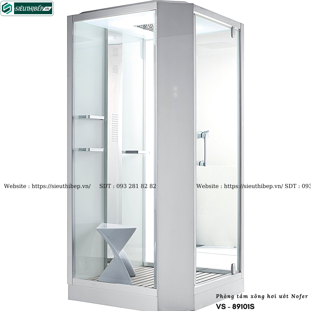 Phòng tắm xông hơi ướt Nofer VS - 89101S (White/Black)