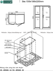 Phòng tắm xông hơi ướt Nofer VS - 89102S - B / VS - 89102S - W (Công nghệ Châu Âu)