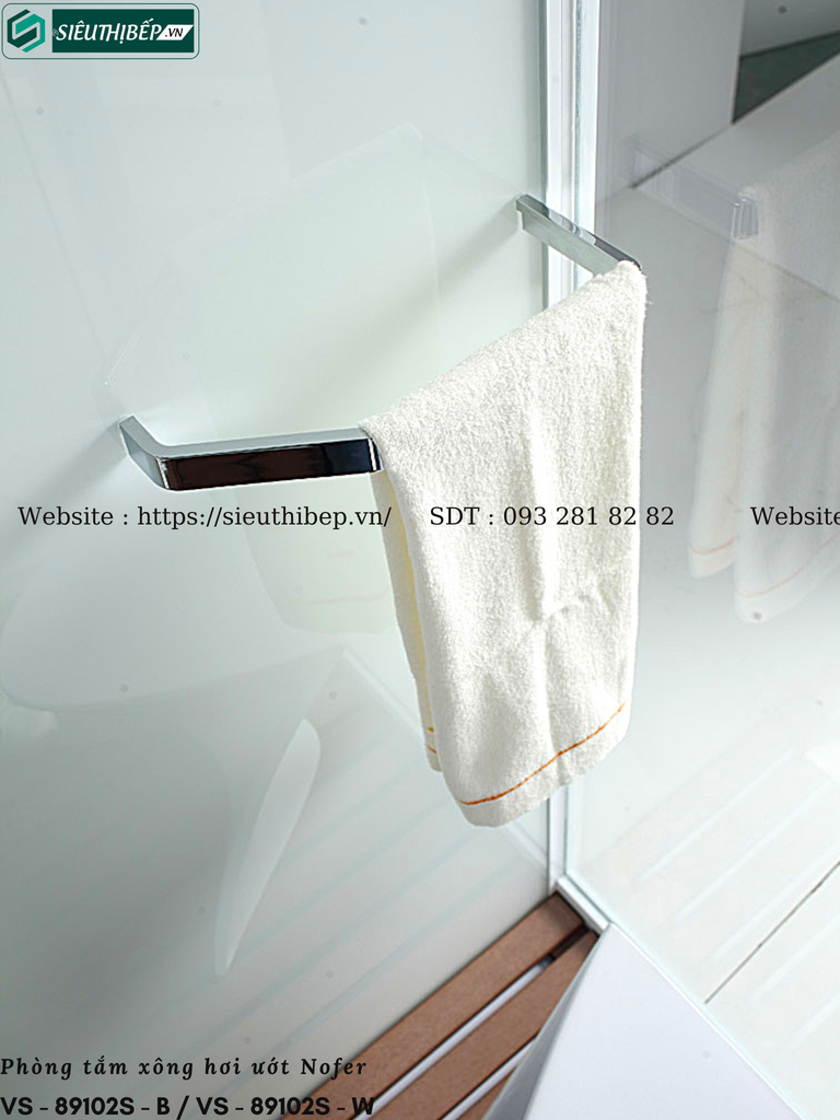 Phòng tắm xông hơi ướt Nofer VS - 89102S - B / VS - 89102S - W (Công nghệ Châu Âu)