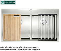 Chậu rửa bát Konox KN 8850TD (Inox 2 hộc lắp dương)